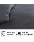 Dekbedovertrek + 2 kussenslopen lichtgrijs effen katoensatijn - 260x240 cm + 2x (63x63 cm)