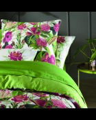 Funda nórdica, 2 fundas de almohada, satén de algodón, color verde jardín, 240 x 220 cm, 2 x 63 cm