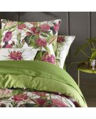 Funda nórdica, 2 fundas de almohada, satén de algodón, color verde jardín, 240 x 220 cm, 2 x 63 cm