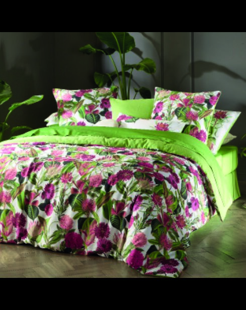 Funda nórdica, 2 fundas de almohada, satén de algodón, color verde jardín, 240 x 220 cm, 2 x 63 cm