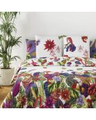 Copripiumino + 2 federe in raso di cotone Jardin Tropical Multico - 240x220 cm + 2x (63x63 cm)