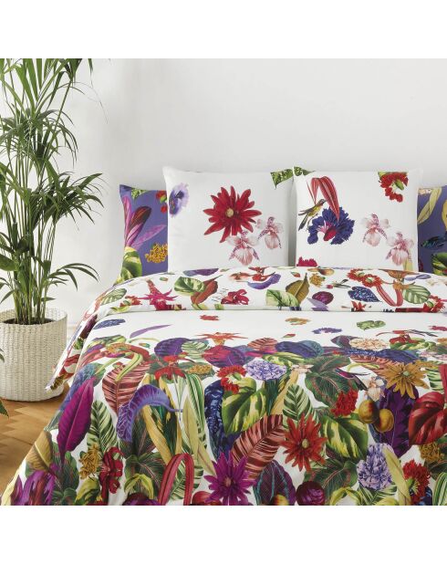 Dekbedovertrek + 2 katoenen satijnen kussenslopen Jardin Tropical Multico - 240x220 cm + 2x (63x63 cm)