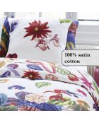 Copripiumino + 2 federe in raso di cotone Jardin Tropical Multico - 240x220 cm + 2x (63x63 cm)