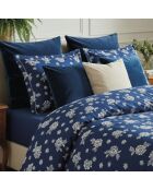 Copripiumino + federa in cotone satinato Blossom blu scuro - 240x220 cm + 2x (63x63 cm)