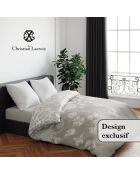 Love Stories beige dekbedovertrek + 2 katoenen satijnen kussenslopen - 260x240 cm + 2x (65x65 cm)