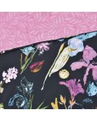 Donkerblauw Iris katoenen satijnen dekbedovertrek + kussensloop - 140x200 cm + 63x63 cm