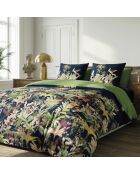 Dekbedovertrek + 2 kussenslopen Miami katoen satijn donkerblauw - 240x220 cm + 2x (63x63 cm)