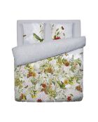 Dekbedovertrek + 2 kussenslopen katoensatijn kussenslopen Jardin D'Hiver parelgrijs - 240x220 cm + 2x (63x63 cm)