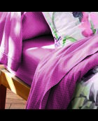 Copripiumino + 2 federe Rasatello di cotone esotico color lampone - 260x240 cm + 2x (63x63 cm)
