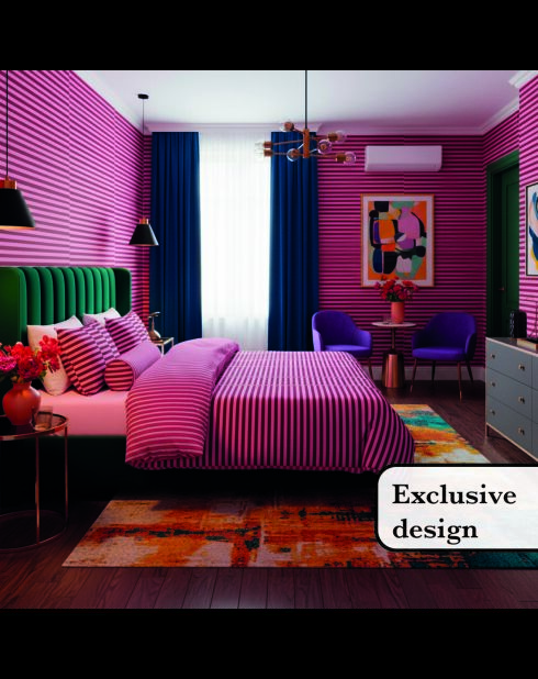 Housse de couette + taie d'oreiller satin de coton Eclat Rose - 140x200 cm + 63x63 cm