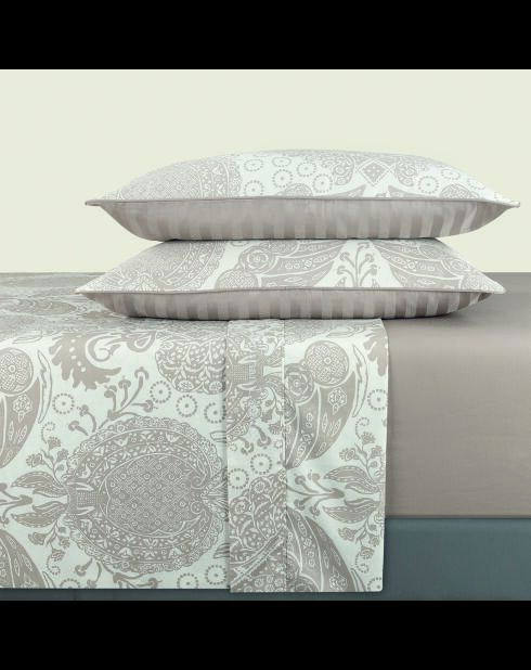 Ensemble de draps satin de coton Arles taupe + 180x200x30 cm + 2x(63x63 cm)