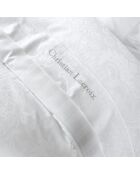 Lenzuolo piatto in raso di cotone a righe in jacquard bianco