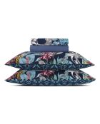 Blaues Bettlaken-Set aus Baumwollsatin, 230 x 290 cm, Sansibar