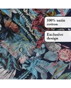 Blaues Bettlaken-Set aus Baumwollsatin, 230 x 290 cm, Sansibar