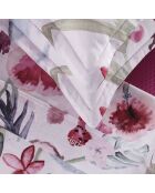 Ensemble de draps satin de coton Exotique framboise + 160x200x30 cm + 2x(63x63 cm)