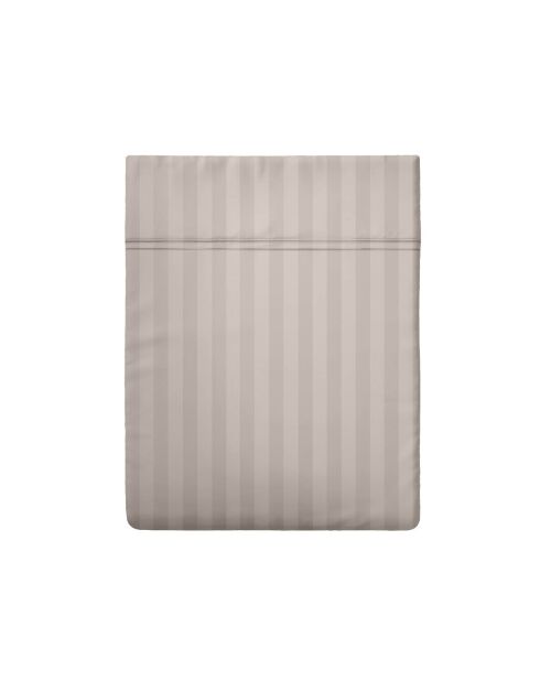 Bettlaken aus Baumwollsatin, gestreift, Dobby, taupe