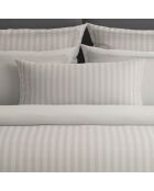 Bettlaken aus Baumwollsatin, gestreift, Dobby, taupe