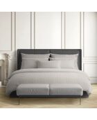 Bettlaken aus Baumwollsatin, gestreift, Dobby, taupe