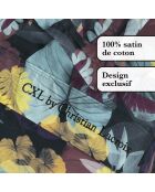 Tanzaniaanse pruimensatijnen lakenset + 180x200x30 cm + 2x (63x63 cm)