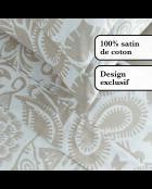 Love Stories Taupefarbenes Bettlakenset aus Baumwollsatin + 2 x (90 x 200 x 30 cm) + 2 x (50 x 70 cm)