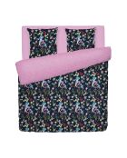 Dekbedovertrek + 2 kussenslopen Iris katoen satijn donkerblauw - 240x220 cm + 2x (63x63 cm)