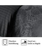 Dekbedovertrek + 2 kussenslopen katoensatijn Arles donkergrijs - 140x220 cm + 50x70 cm