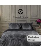 Dekbedovertrek + 2 kussenslopen katoensatijn Arles donkergrijs - 140x220 cm + 50x70 cm