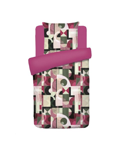 Housse de couette + taie d'oreiller satin de coton Collage Baie sauvage - 140x200 cm + 63x63 cm