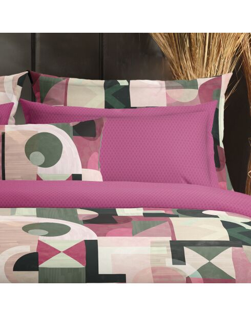 Housse de couette + taie d'oreiller satin de coton Collage Baie sauvage - 140x200 cm + 63x63 cm