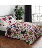 Dekbedovertrek + 2 katoenen satijnen kussenslopen Jardin Floral multico - 240x220 cm + 2x (63x63 cm)