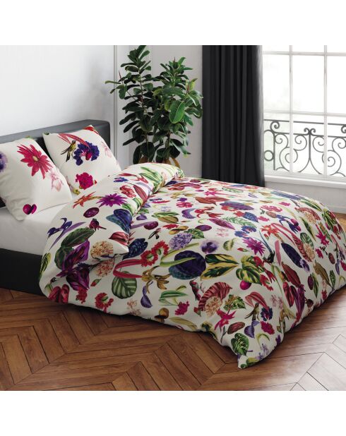 Dekbedovertrek + 2 katoenen satijnen kussenslopen Jardin Floral multico - 240x220 cm + 2x (63x63 cm)