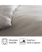 Dekbedovertrek + 2 kussenslopen katoensatijn Arles taupe - 260x240 cm + 2x (63x63 cm)