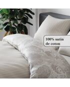 Dekbedovertrek + 2 kussenslopen katoensatijn Arles taupe - 260x240 cm + 2x (63x63 cm)