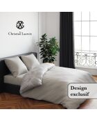 Dekbedovertrek + 2 kussenslopen katoensatijn Arles taupe - 260x240 cm + 2x (63x63 cm)