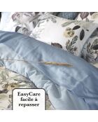 Copripiumino + 2 federe Garden in raso di cotone blu chiaro - 260x240 cm + 2x (63x63 cm)