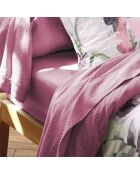 Housse de couette + taie d'oreiller satin de coton Exotique framboise - 140x200 cm + 63x63 cm