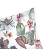 Housse de couette + taie d'oreiller satin de coton Exotique framboise - 140x200 cm + 63x63 cm