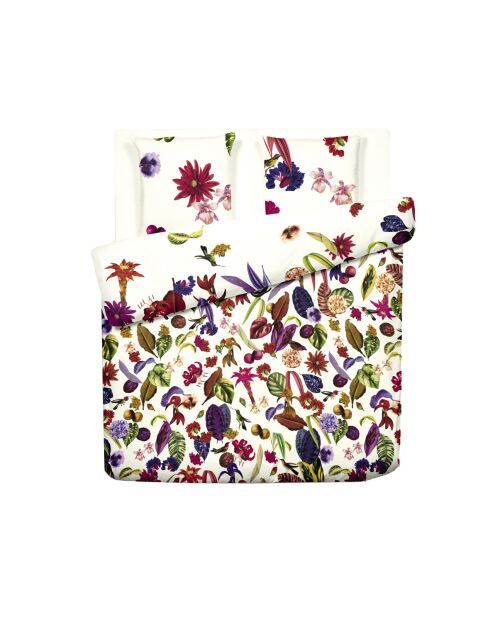 Copripiumino + 2 federe in raso di cotone Jardin Floral multico - 260x240 cm + 2x (63x63 cm)