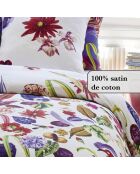 Funda nórdica y 2 fundas de almohada de satén de algodón Jardin Floral multico, 260 x 240 cm, 2 x 63 cm