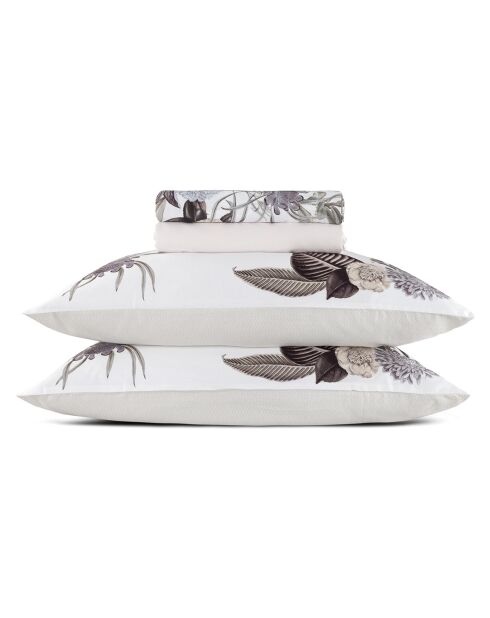 Ensemble de draps satin de coton Garden taupe - 210 x 270 cm