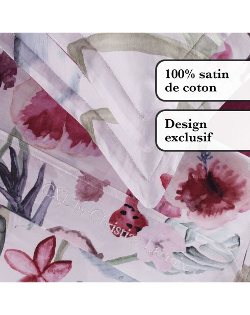 Set lenzuola in raso di cotone color lampone esotico + 180x200x30 cm + 2x (63x63 cm)