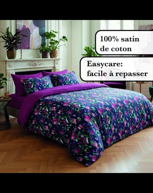 Lakentje van katoensatijn met stuifmeel en pruim