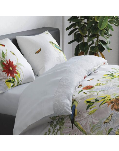 Lenzuolo piatto in raso di cotone tinta unita grigio perla