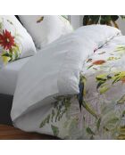 Lenzuolo piatto in raso di cotone tinta unita grigio perla