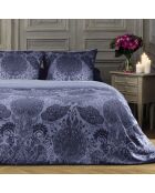 Dekbedovertrek + 2 kussenslopen katoensatijn Arles blauw - 260x240 cm + 2x (63x63 cm)