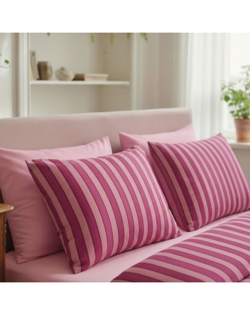 Dekbedovertrek + kussensloop katoensatijn Beam Rose - 140x200 cm + 63x63 cm