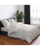 Funda de edredón y funda de almohada de satén de algodón liso de color topo, 140 x 200 cm + 63 x 63 cm