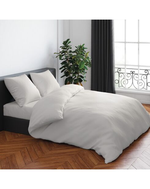 Funda de edredón y funda de almohada de satén de algodón liso de color topo, 140 x 200 cm + 63 x 63 cm