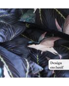 Swallows blauw katoenen satijnen dekbedovertrek + kussensloop - 140x200 cm + 63x63 cm