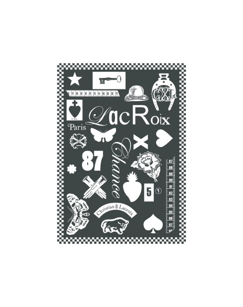 Set de 2 paños de cocina Première negro/blanco - 50x70 cm